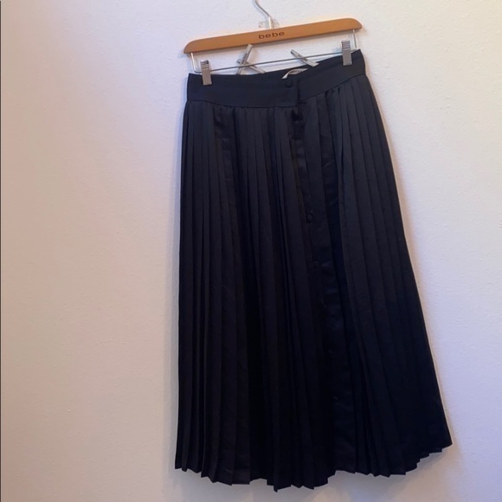 HUCKE Size 38 Button Down Black Skirt